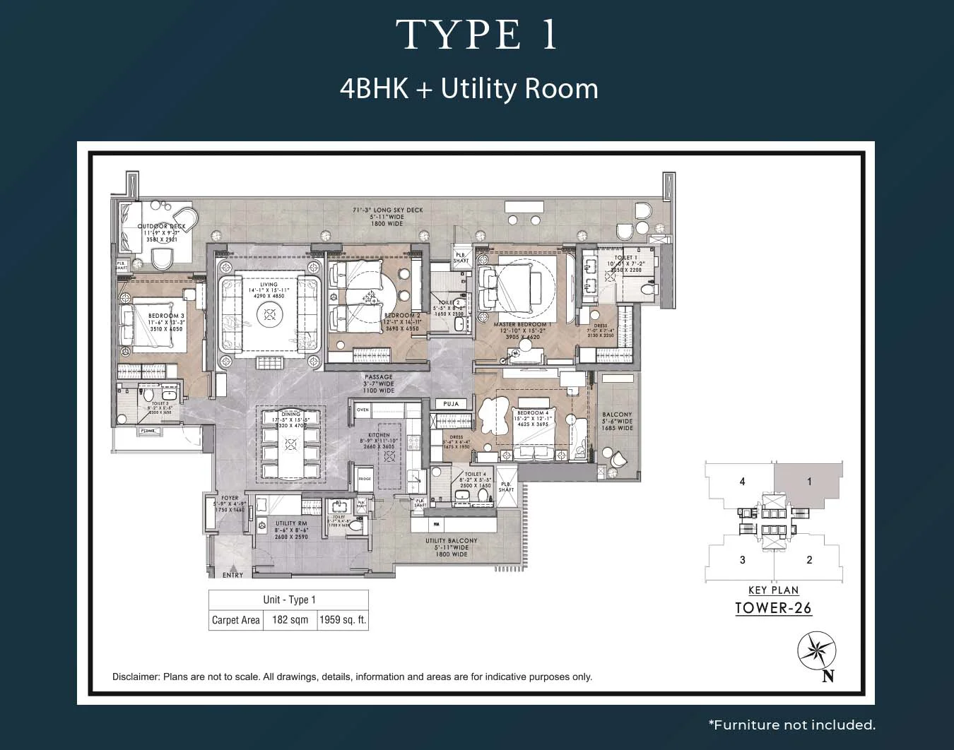 4 BHK + Utility