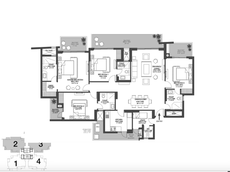4BHK + Utility