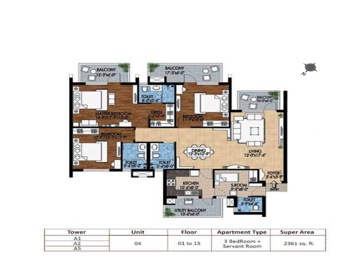 3 BHK+S